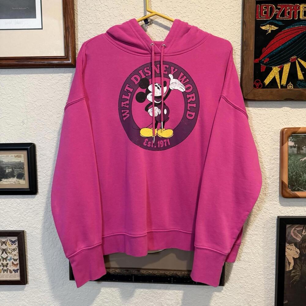 Disney Parks Women's Disneyland Mickey Pullover Hoodie Sweatshirt Size XL‎